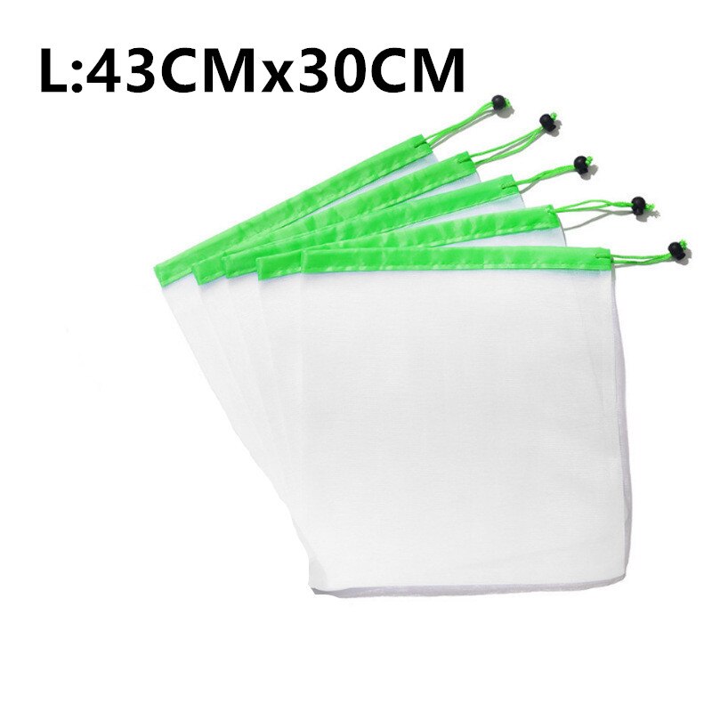 5 stuks herbruikbare netzakken, wasbare milieuvriendelijke tas voor boodschappen, opbergzak voor fruit en groenten, opbergzak voor speelgoed: Ik