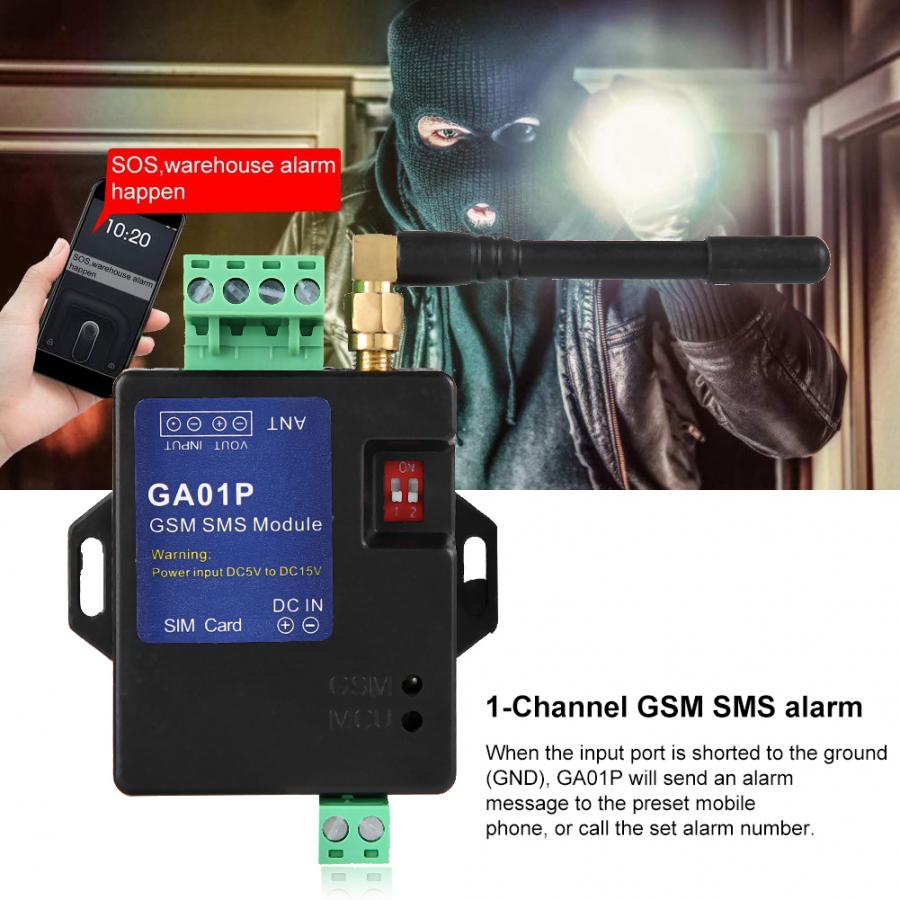 Sistema de alarma GSM GA01P, alarma de llamada SMS, batería recargable para alerta de fallo de energía, mando a distancia GSM