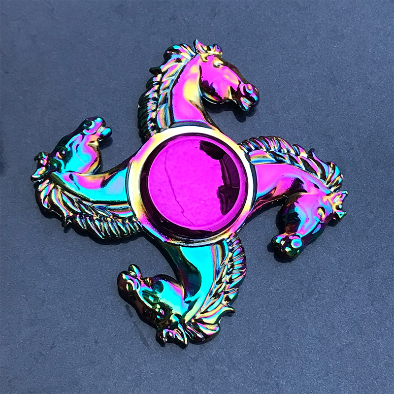 Rainbow Metal Fidget Spinner Toys Stainless Steel Bearing High Speed Stress Relief Spinner ADHD Anxiety Toys for Adult Kid: VIOLET/紫罗兰