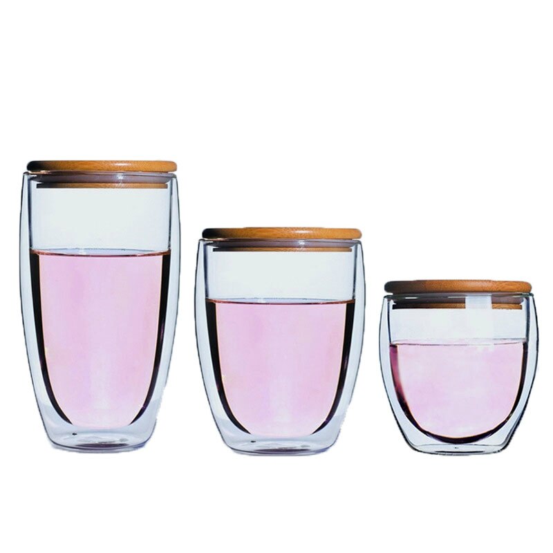 Tasse bodum kopper melk kaffe butikk glass høyt bor silisium dobbelt-dekk stort gjennomsiktig reisekrus dobbelt vegg glass med lokk