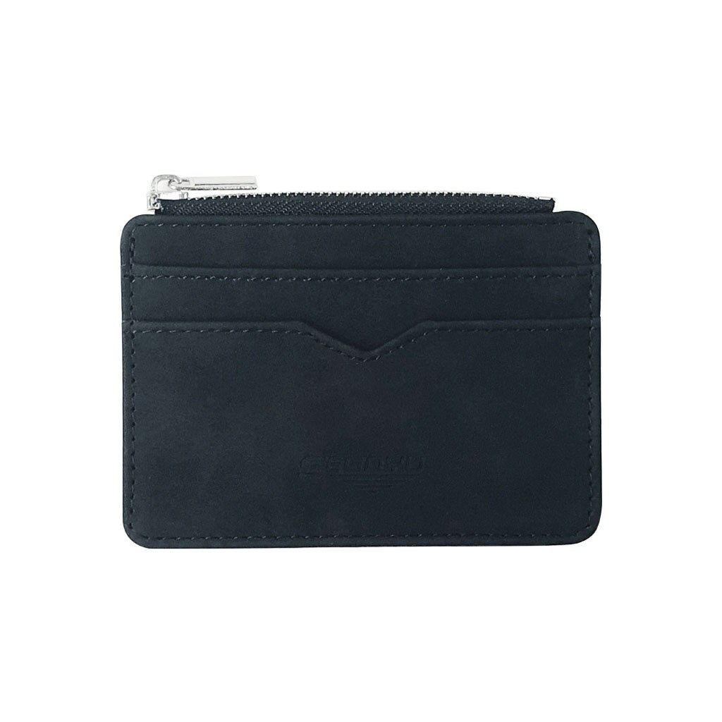 Billetera de cuero para hombre, tarjetero de tela esmerilada, monedero, bolsillo # P30: Negro