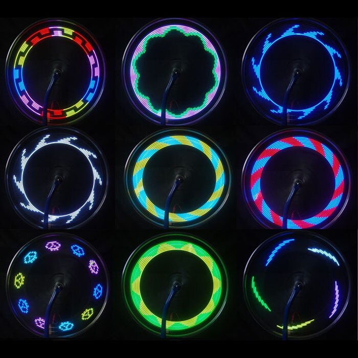 Lampe LED pour roue de vélo, lumière colorée pour rayons, sécurité