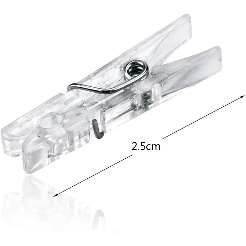 200/50PCS Mini Foto Clips Transparent Frühling Clips Kunststoff Handtuch Klemmen Wäscheklammer DIY Ornamente Foto Wand Hause decor Liefert