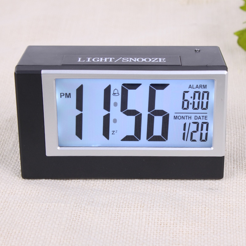 Home Office Desk Alarm Clock With Automatic Night Light Snooze Function For Bedside Nightstand 1pcs Mutilfunction Bedroom Clock