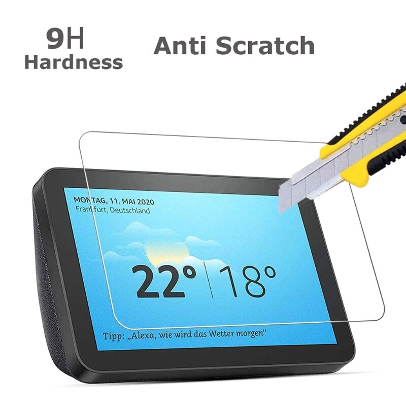 K3NB Gehard Glas Screen Protector Beschermende Film Anti-Kras 9H Hardheid Bubble-Gratis Compatibel Met Echo Show 8