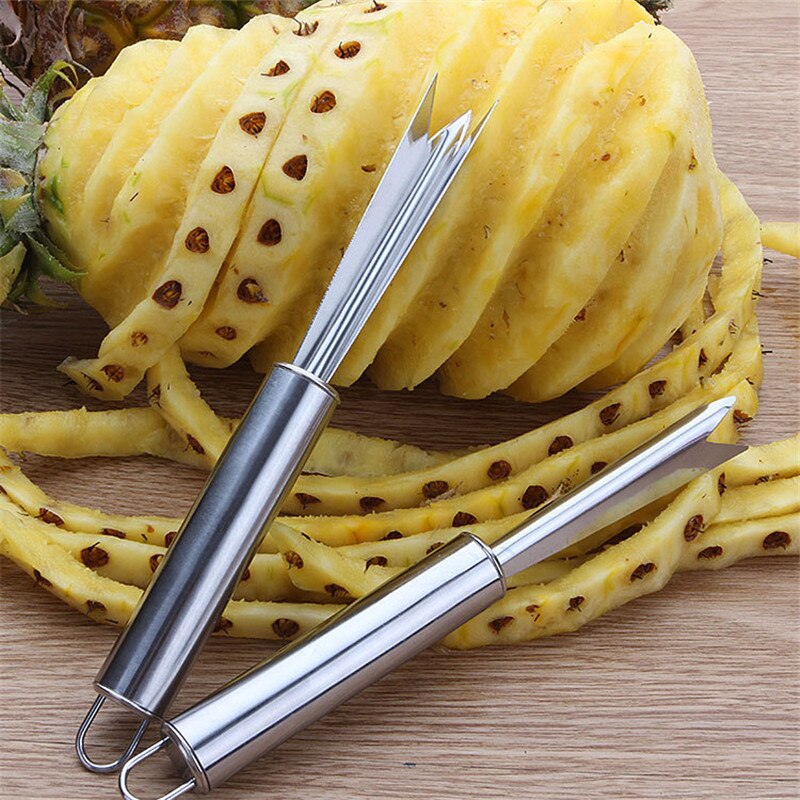 Pelador de piña de acero inoxidable de fácil de usar cuchillo para piña de mango largo cortador Corer accesorios de cocina