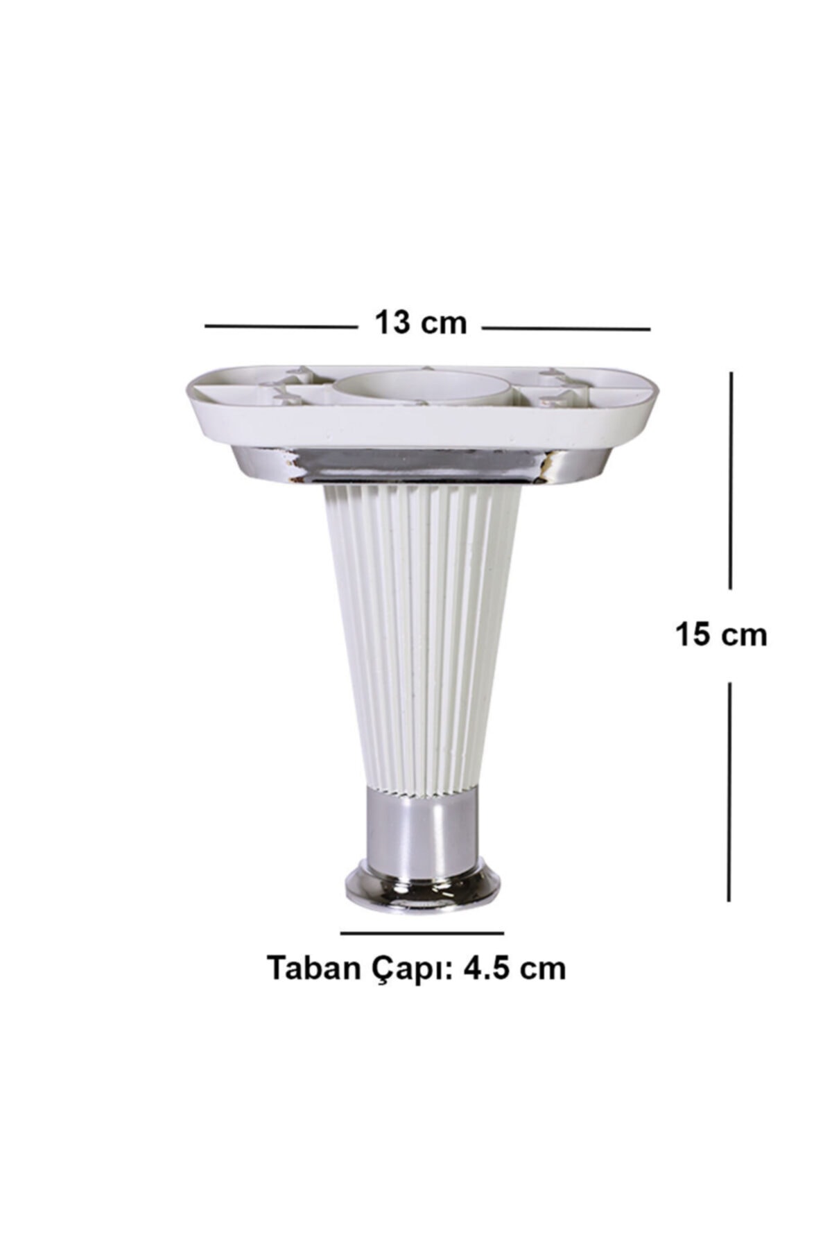 Nobel meble sofa Pufa Stolik kawowy Noga sofy 15 cm Biała chromowana noga podstawowa