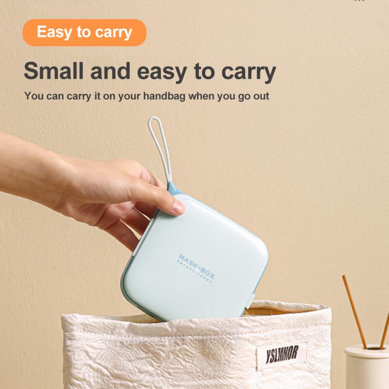 square portable mask plastic storage box simple and compact antifouling and dustproof temporary storage box
