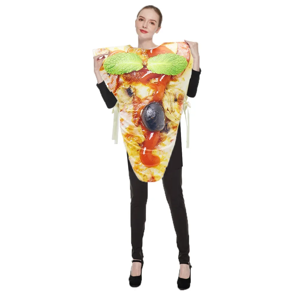 Pizza Kostüm Essen Karneval Italienische Pizza Toast Cosplay Oberbekleidung Schwamm Outfit Festival Parade Party Unisex Fancy Dress Up: Beige