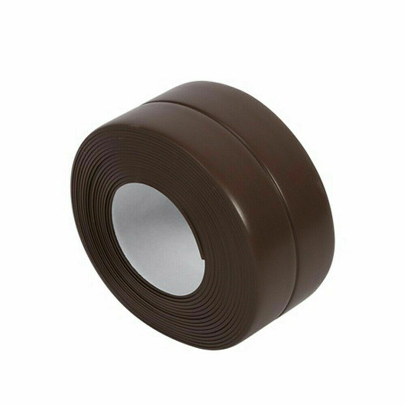 Bath Wall Sealing Strip Self-Adhesive Kitchen Caulk Tape Bath Sink Basin Edge: Brown / L
