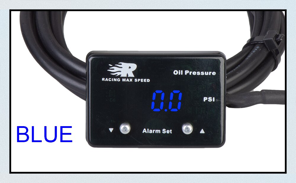200psi 1/8 npt sensor 12v digital oil gauge pressure display oil pressure gauges/meter with sensor: blue