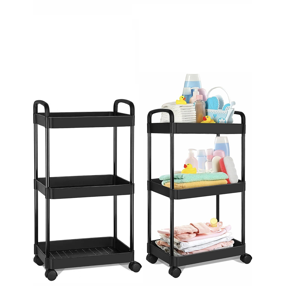 Carro de almacenamiento multifuncional para cocina con ruedas, estante de almacenamiento móvil, organizador de carrito, accesorios para el hogar: plum