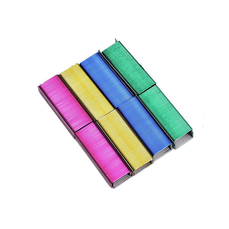 1Pack 10mm Colorful Stainless Steel Staples Office Binding Supplies