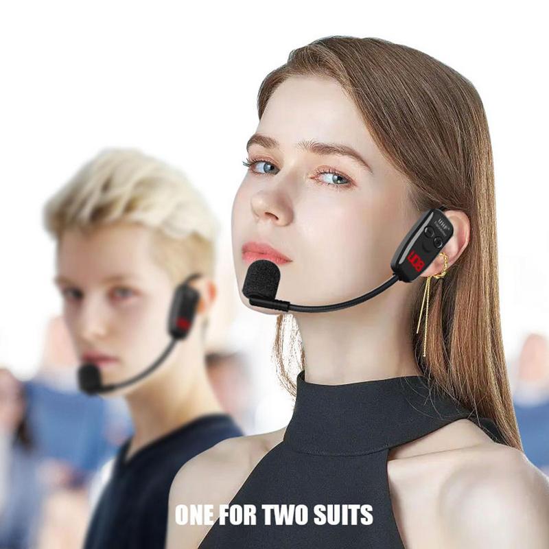 Kopfbedeckung, kabelloses UHF-Mikrofon-Headset, wiederaufladbares kabelloses Kopfbedeckungsmikrofon für Sprachverstärkung Ich bin Konferenzunterricht