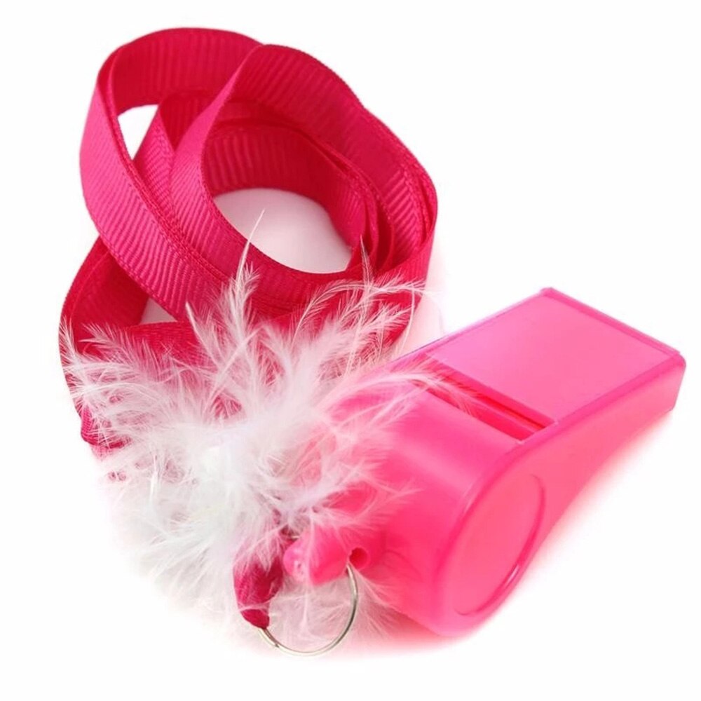 Apito de juiz de plástico, apito rosa quente para árbitro de esportes, futebol, basquete, baseball, sobrevivência e atividades ao ar livre, com 10 peças