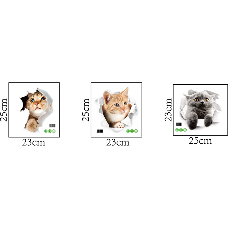 Nette 3D kätzchen wc Einfügen umweltschutz schlafzimmer wohnzimmer dekoration wasserdichte kombination nette katze Zauberstab aufkleber