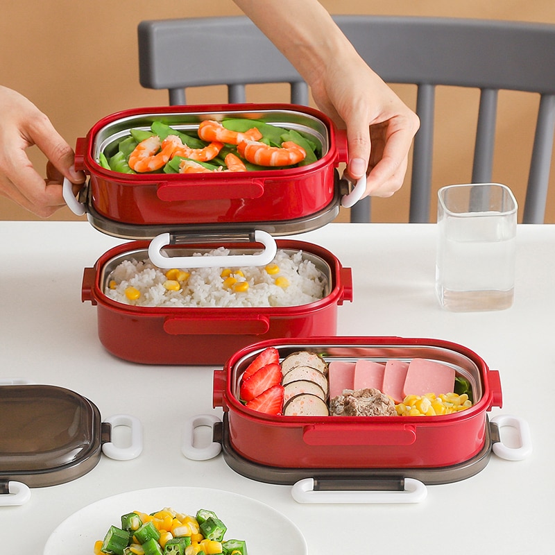 Everusely - Boîte à Déjeuner En Acier Inoxydable – 0,8 L, 2