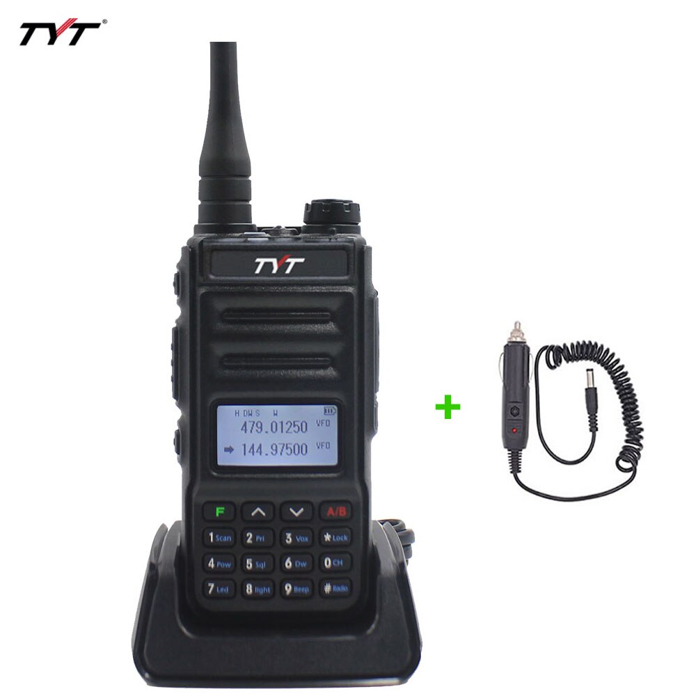 TYT TH-UV88 talkie-walkie tyt double bande VOX brouilleur radio FM 136-174MHz et 400-480MHz UHF/VHF portable radio bidirectionnelle: add Car Cable