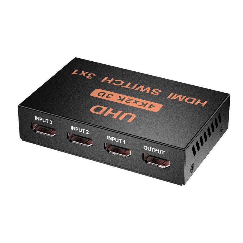 4K Video HDMI Switch Switcher with IR Remote Control HDMI Splitter 3 in 1 Out Amplifier Display for HDTV DVD PS3