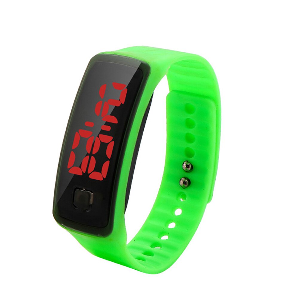 Nouvellement LED montre LED numérique LED écran tactile avec bracelet en Silicone lumineux décontracté poignet unisexe: green