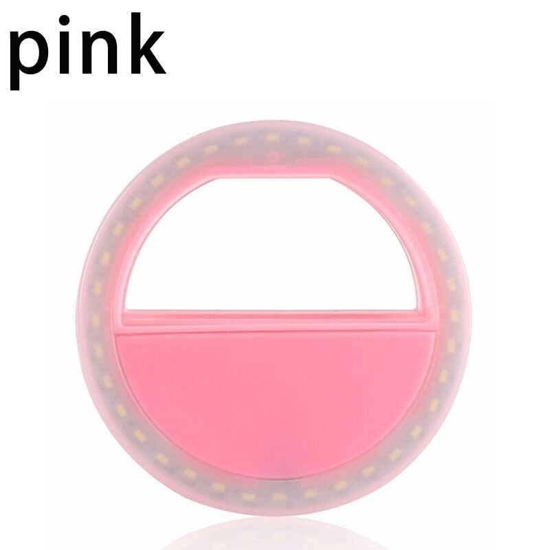 Lampe LED pour téléphone Portable, Selfie, anneau lumineux, Clip, appareil photo, photographie, projecteur vidéo, objectif pour Smartphone: pink