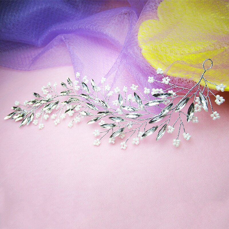 Håndlavet krystal bryllup hår tilbehør tiara pandebånd hovedstykke simuleret perle brude hår smykker: Dhxt 20 gky