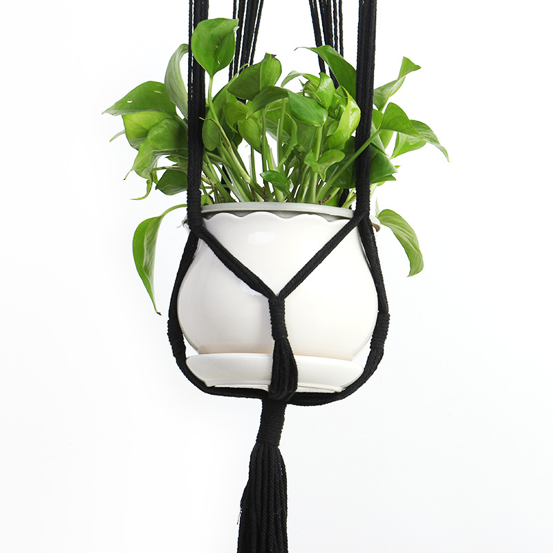 Macrame Plant Hangers Handgemaakte Indoor Outdoor Opknoping Planter Mand Katoenen Touw Muur Plant Houder Bloempot Huis Tuin Decor