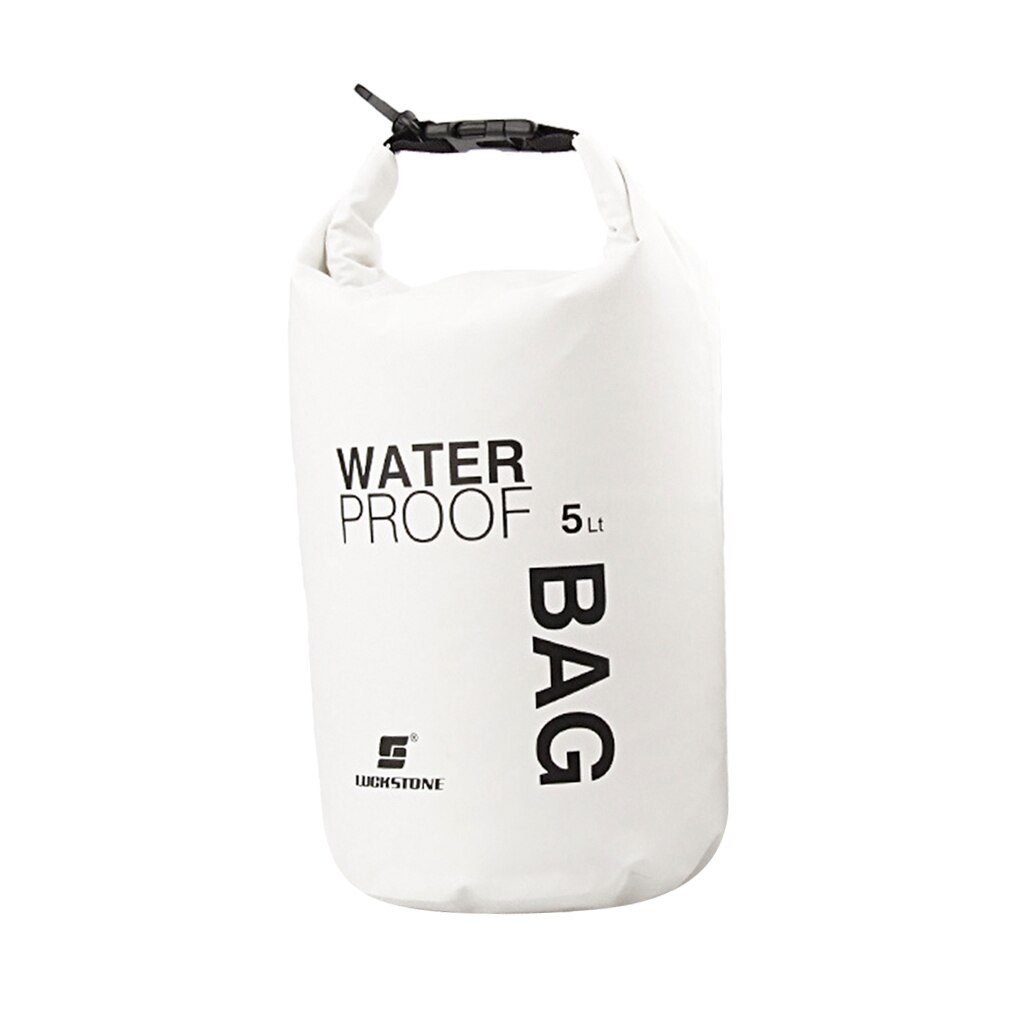 Outdoor Kayaking 2L 5L 10L 15L Waterproof Storage Dry Bag Sack Pouch Camping Rafting River Trekking Floating Sailing Canoe Boa: 5L White