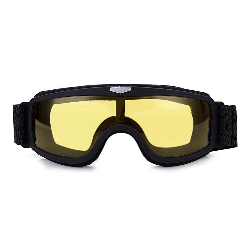 BJMOTO universel Vintage moto lunettes moto Scooter motard lunettes Motocross lunettes pliable casque lunettes: Yellow Lens