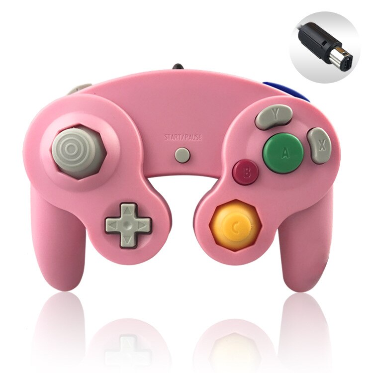 Wired USB/GC Controller For NGC Gamecube For Nintendo Switch Controller Adapter for NGC Gamepad Controle PC GC Handheld Joystick: pink