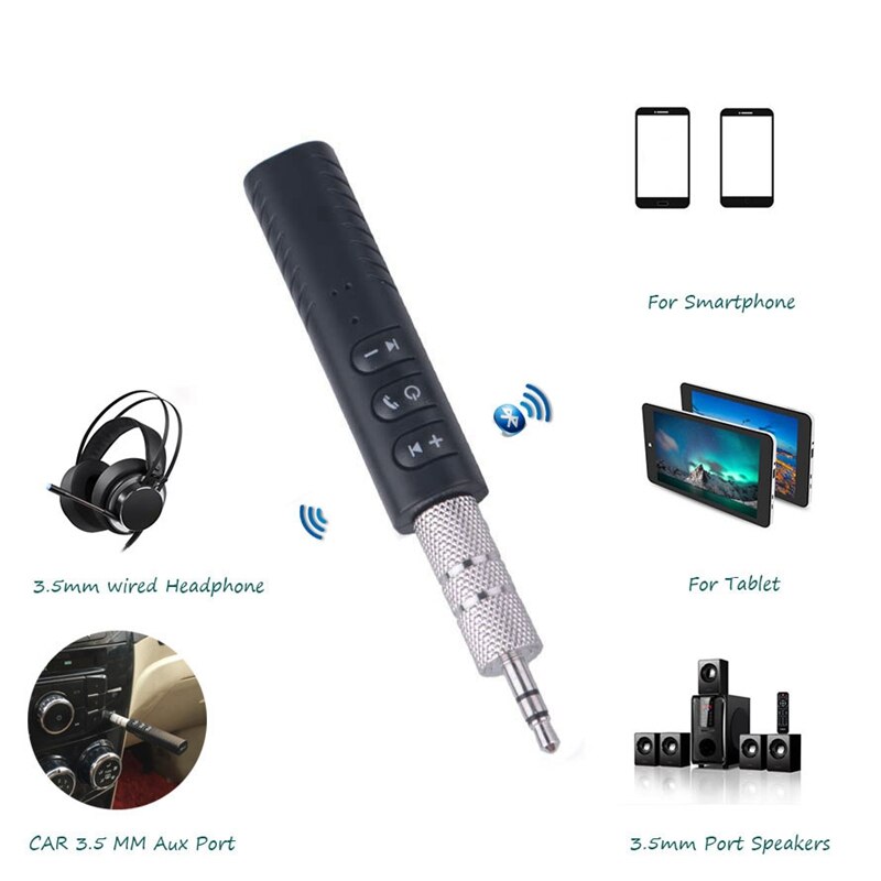 2 stk bluetooth o adapter 3.5mm aux adapter bluetooth  v5.0 sender modtager trådløs aux o musik