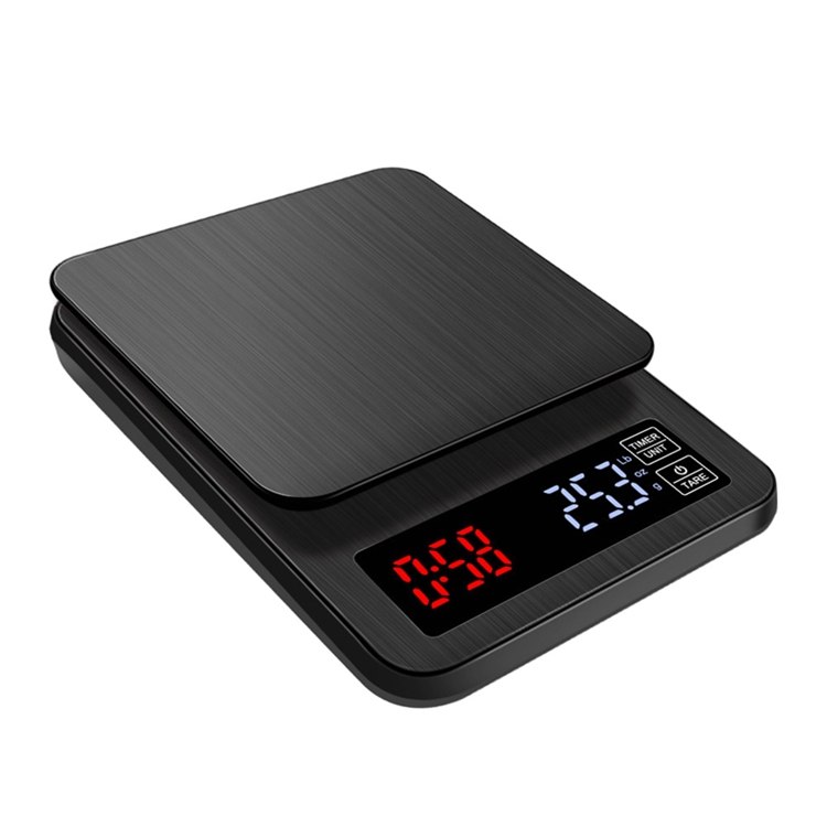 Lcd Digitale Elektronische Drip Koffie Schaal Met Timer 3Kg 5Kg 0.1G Zwarte Keuken Bakken Koffie Gewicht Balance usb Drip Schaal Timer: Bruin