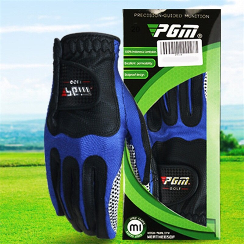 1 pièces PGM main gauche gants de Golf Sports de plein air haute élasticité Leica tissu respirant antidérapant Sportwear pour homme: Bleu marine / S