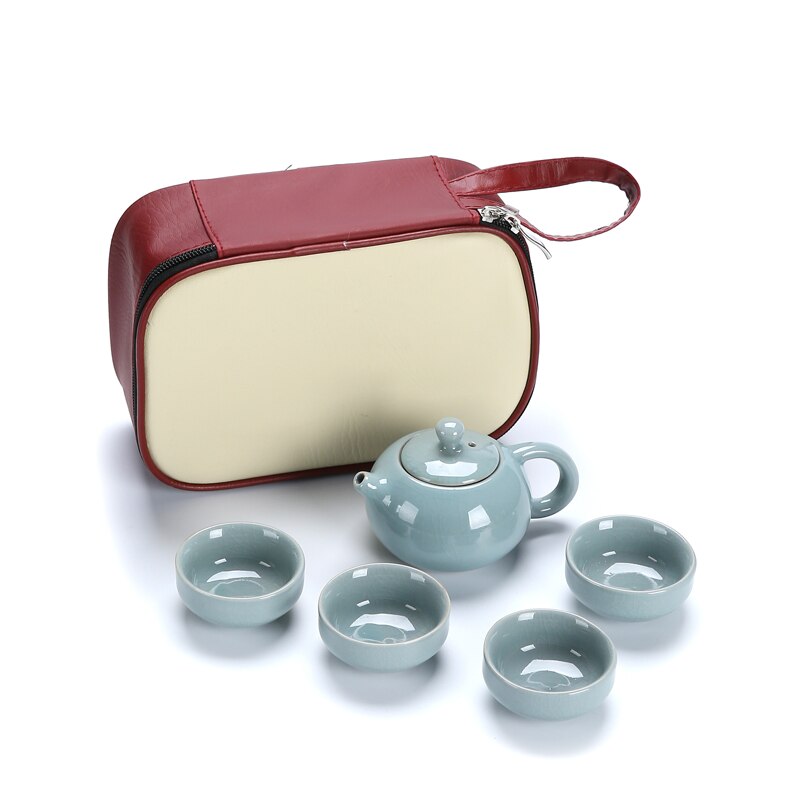 Chinesische Kung Fu Tee-Set Keramik Tragbare Teekanne Set Im Freien Reise Gaiwan Tee Tassen Tee Zeremonie Teetasse Trink Fine: G