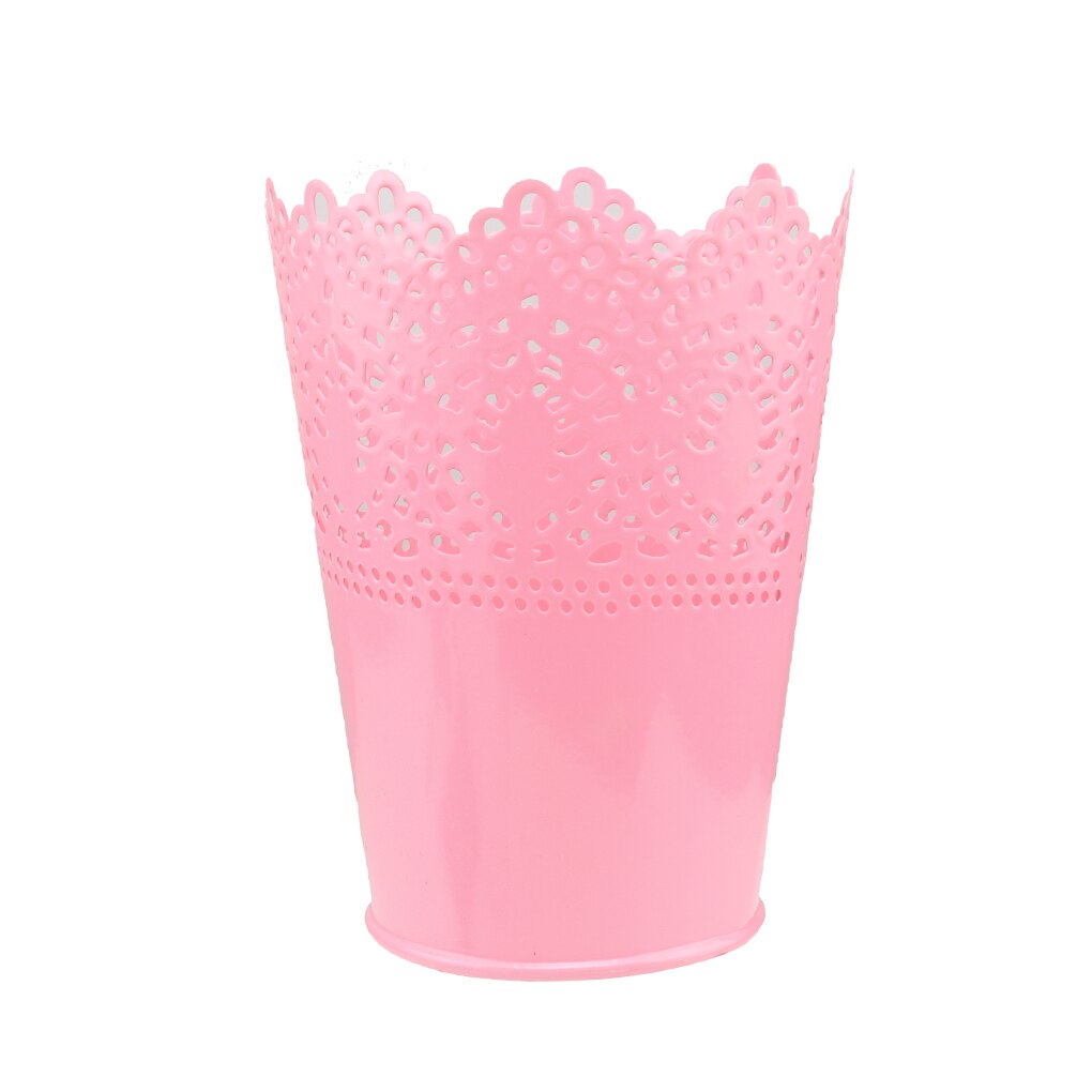 Maceta clásica de encaje para flores, soporte para escritorio, maceta de hierro para flores, maceta para plantas de Color sólido, herramientas de decoración de jardín para el hogar con bandeja: 04
