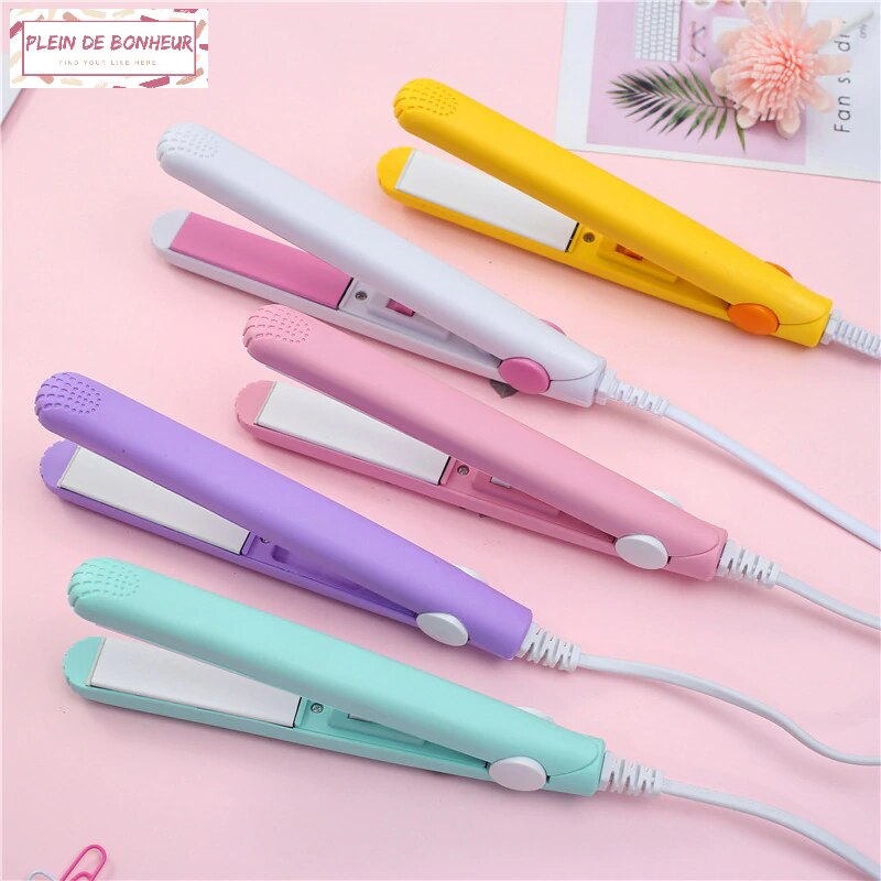 Lisseur de cheveux bouclés 2 en 1, dessin animé, Mini étudiant, petite fille électrique, bigoudi, outils de lissage
