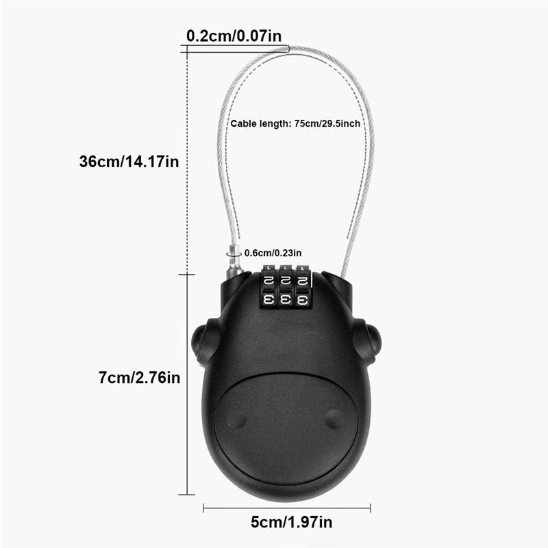 Candado de contraseña Universal para casco de motocicleta, cuerda de alambre telescópica, bloqueo de código de Cable de acero, Maleta, rueda de coche, bloqueo de contraseña