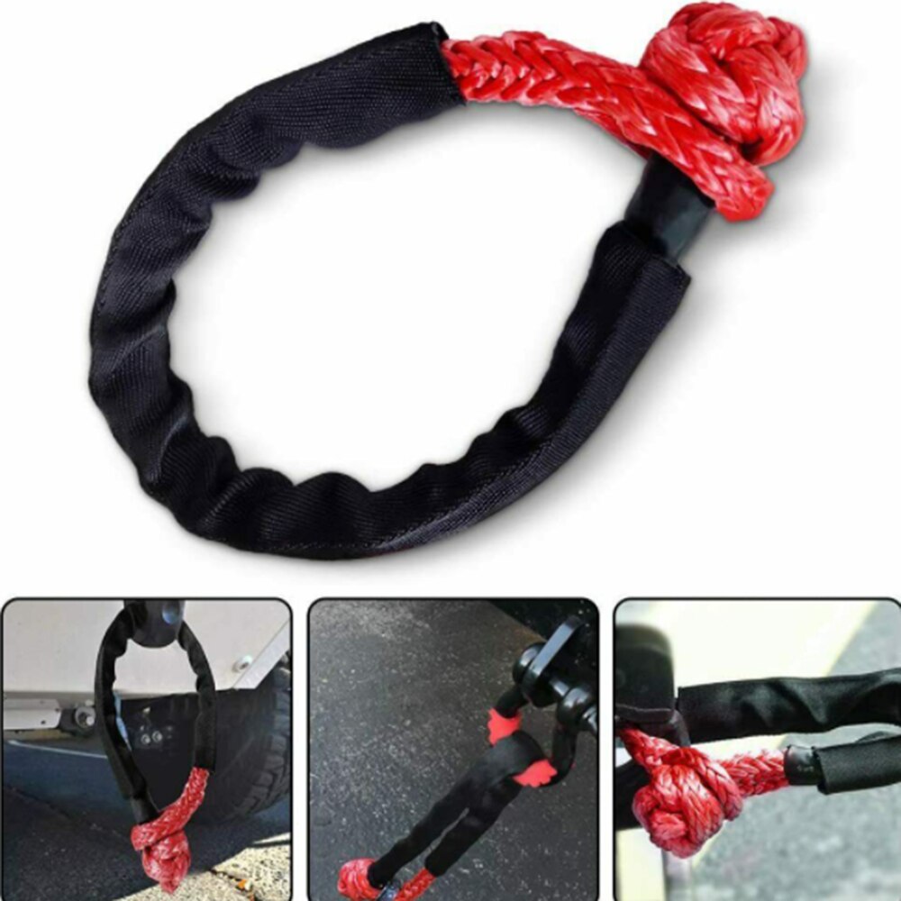 2pcs Soft Shackle Rope Synthetic Tow Recovery Strap 38,000LBs WLL 7.5Tons