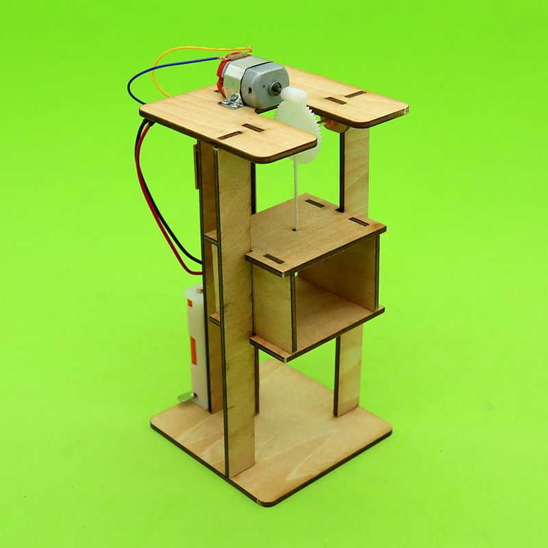 Diy elektrisk lift børns pædagogiske legetøjs elevatormodel børn videnskab samlet model