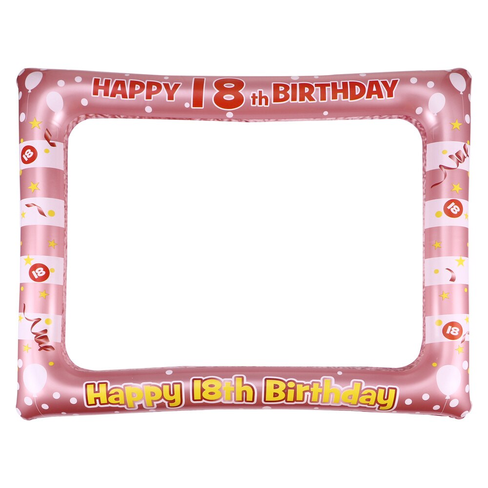 1 Pc Birthday Inflatable Photo Frame PVC Party Photo Props Supply for Age 18
