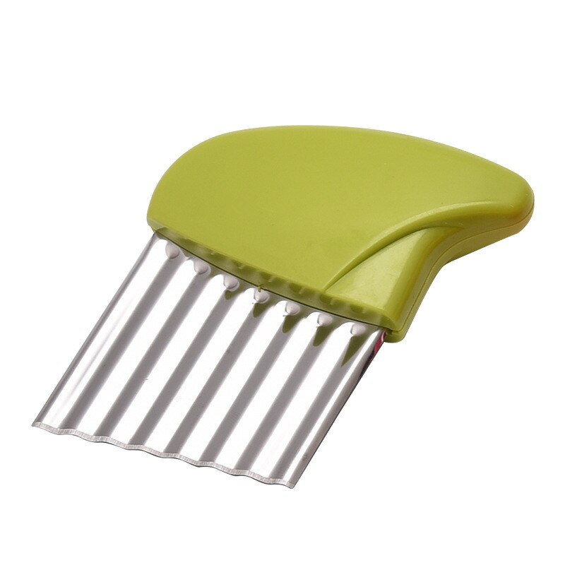 Vegetables Potato Slicer For Cutting Utensils Onion Shredder Tomato Onion Fruit Cutter Safe Aid Holder Kitchen Accessories Tools: 2wave knife-green