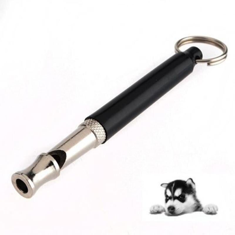 Sifflet à ultrasons silencieux pour chien, apparence métallique, porte-clés Portable, anti-aboiement, produits d'entraînement