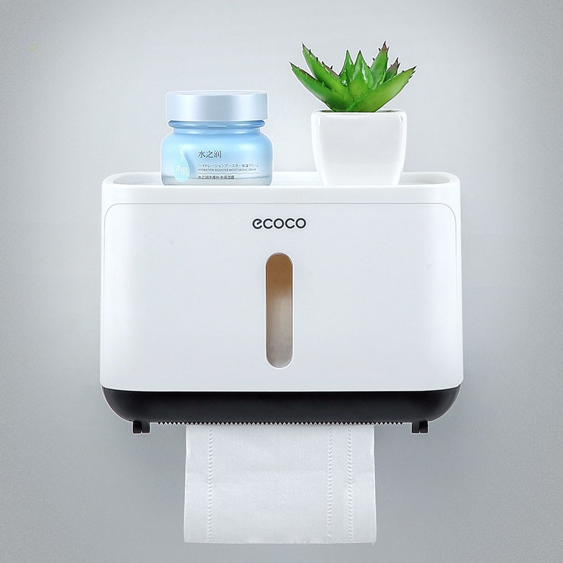 Badkamer wandgemonteerde toiletrolhouder, opbergplanken, lade, tissuepapierdoos, waterdichte opbergrekhouders