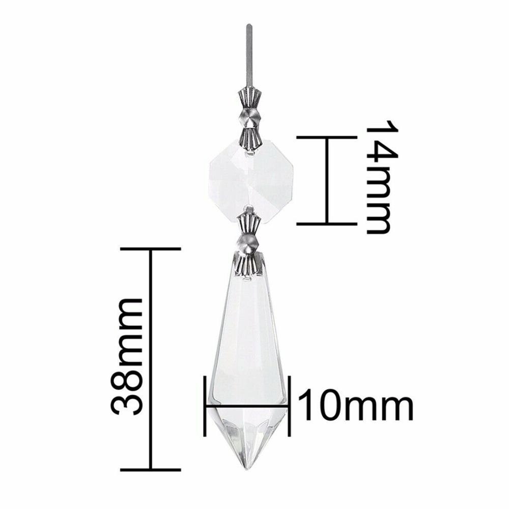 Camal 10 stk krystalklar 38mm lysekrone prismer pendler dele perler hængende lampe belysning del boligindretning gør det selv
