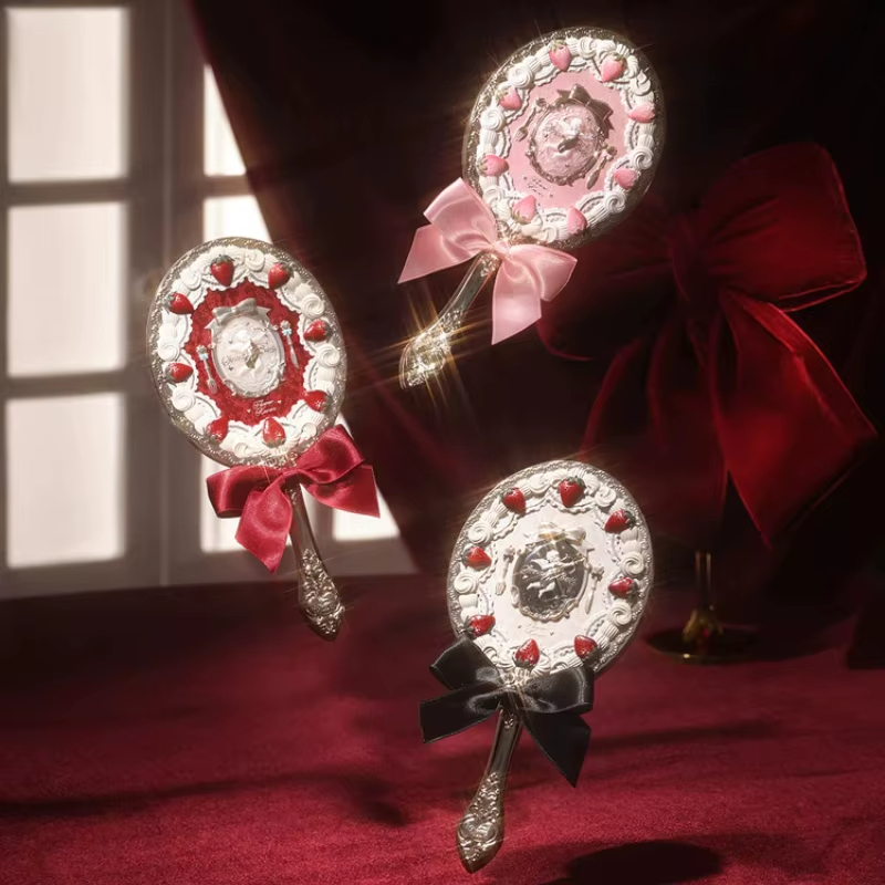 Flower Knows – miroir à main cupidon aux fraises, miroirs de maquillage, miroir Vintage