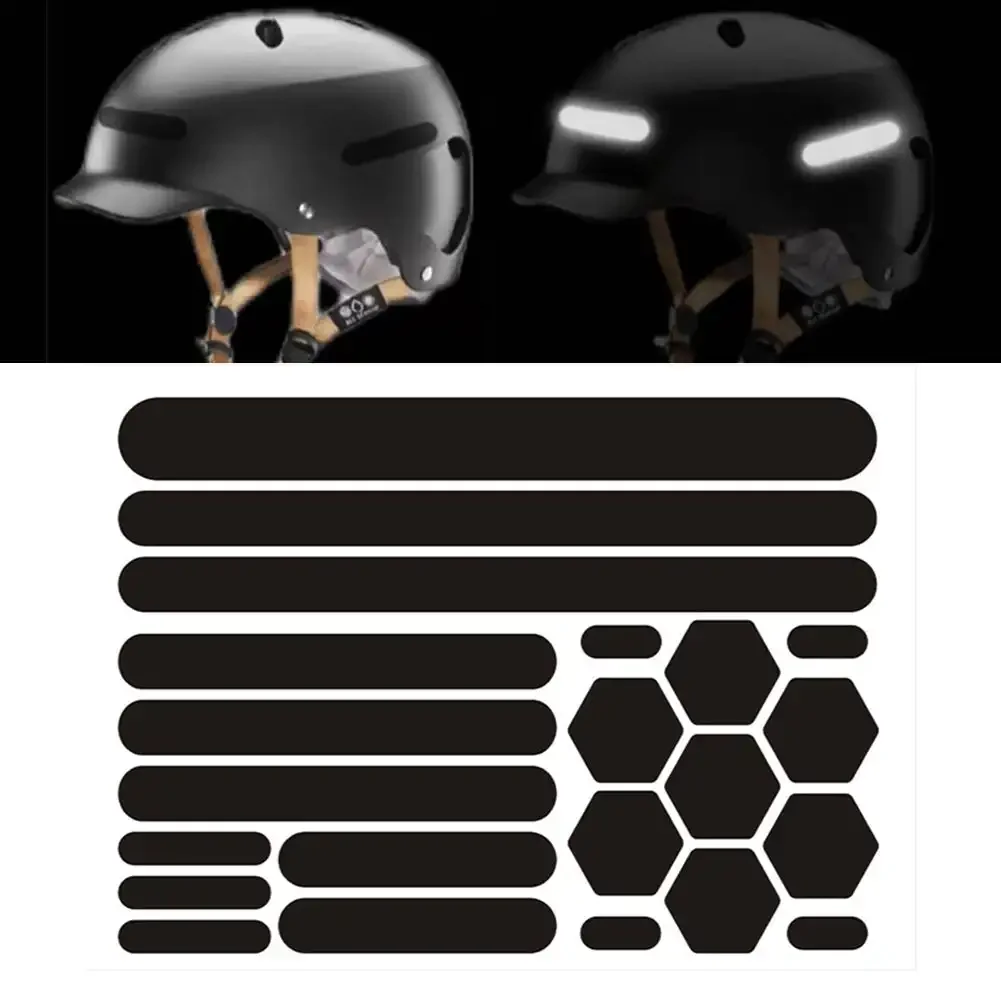 Adesivo per moto Equipaggiamento riflettente Adesivi neri riflettenti Nastro riflettente per moto per decorazione casco bici rimorchio auto
