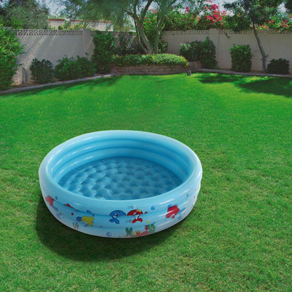 90cm Kids inflatable Pool Children's Home Use Paddling Pool Large Size Inflatable Round Swimming Pool for baby: Blue