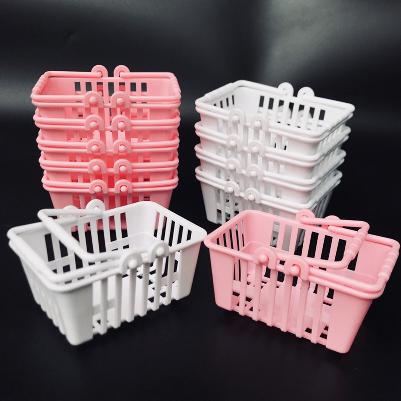 Cesta de la compra de juguete para niños, Mini cesta de mano para supermercado, cocina, fruta, verdura, almacenamiento de alimentos