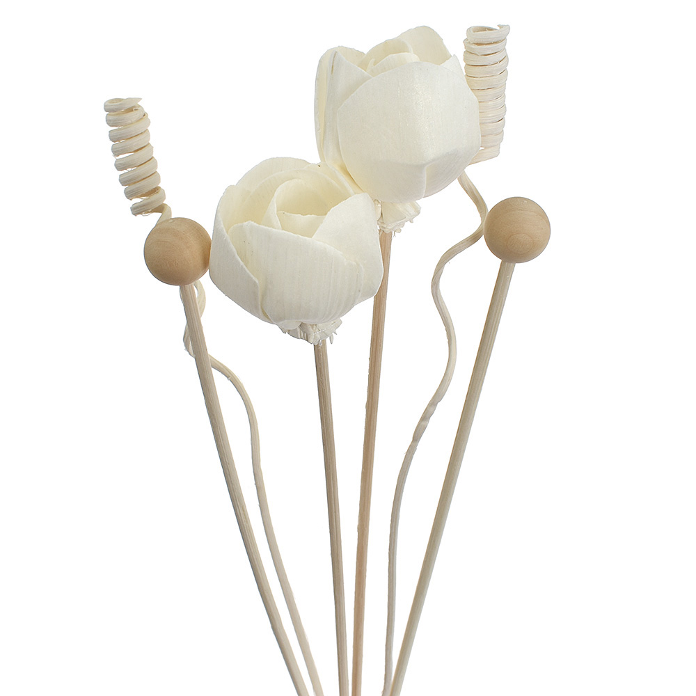 6 stk. /8 stk. /9 stk. kunstige blomster rattan rør duft aroma diffuser refill stick gør-det-selv blomster: Lysegul