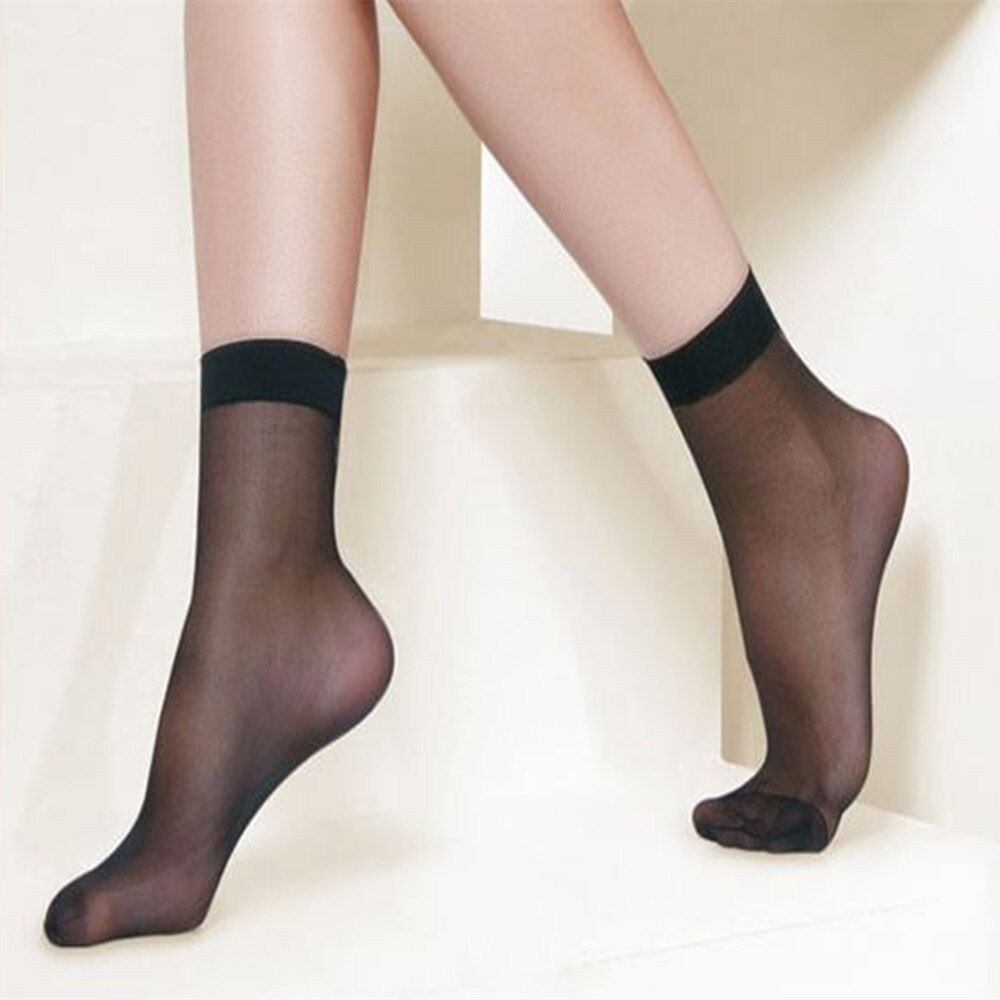 10 paar kurze sommersocken für damen, dünn, kristallklar #39 einfarbig, knöchelhoch, seidenweich, rutschfest, geeignet
